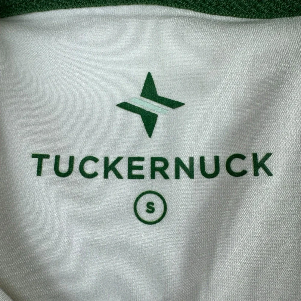 Tuckernuck Tennis Sport Dress White Green Trim Front Pocket Preppy Sz Small